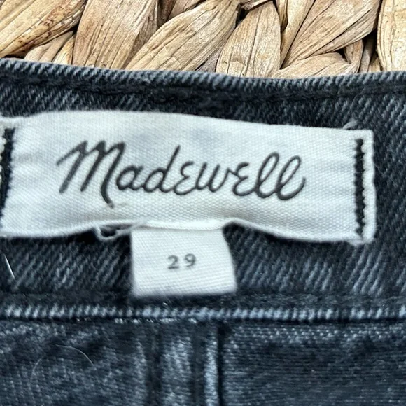 MADEWELL Rigid Denim A-Line Mini Skirt in Lunar Wash: Fluffy Hem Edition - Picture 5 of 5